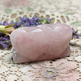 Rose Quartz Double Heart Carving~CRHTRQDC