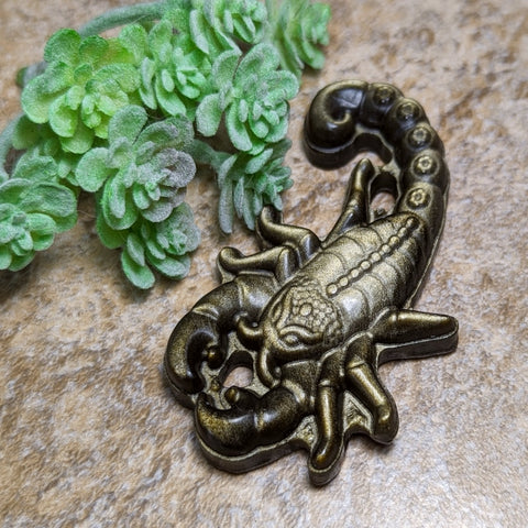 Gold Sheen Obsidian Scorpion Carving~CRGSOSCO