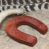 Pipestone Flower Etched Horseshoe~CRPSFEHS