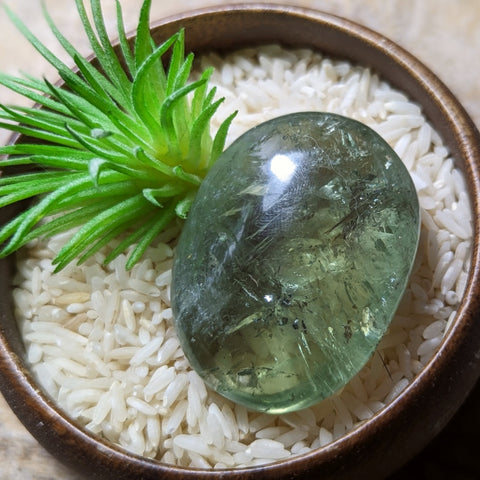Prasiolite Palm Stone (Green Amethyst)~CRPRASP3