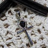 Black Tourmaline Ankh Pendant~JSSBTANK