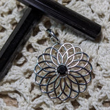 Black Tourmaline Flower of Life Pendant~JSSBTFOL