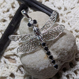 Black Tourmaline Dragonfly Pendant~JSSBTDFL