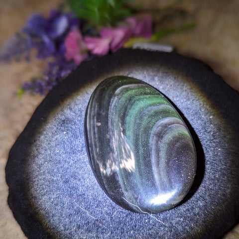 Rainbow Obsidian Palm Stone~CRROPS01