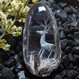 Lodolite Quartz "Majestic Deer" Cabochon~CRLQZMD2