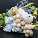 Amazonite "Dinner Date" Bird Carving~CRAMDATE