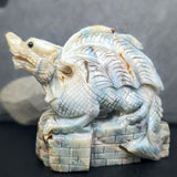 Amazonite "Firedrake" Castle Dragon Carving~CRAMFIRE