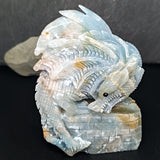 Amazonite "Firebreather" Castle Dragon Carving~CRAMBREA