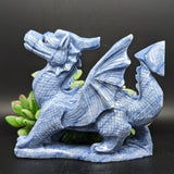 Blue Aventurine "Winged" Dragon Carving~CRBAWING