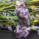 Amethyst Owl Carving~CRAOWLC1