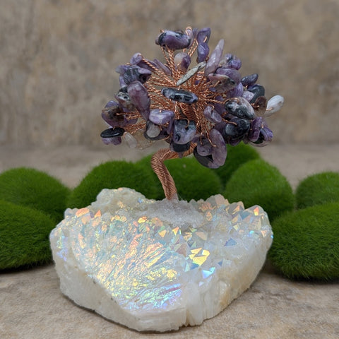 Angel Aura & Charoite Gem Tree~CRAACRGT