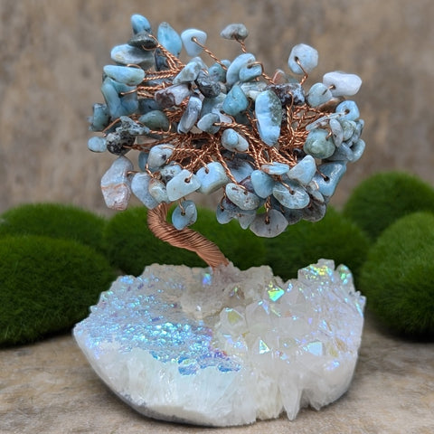 Angel Aura & Larimar Gem Tree~CRAAL3GT