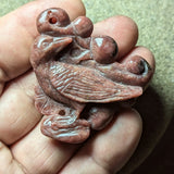 Rhodonite Double Sided "Birdie" Carving~CRCRV027