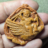 "Red Malachite" Cupid II Carving~CRCRV095