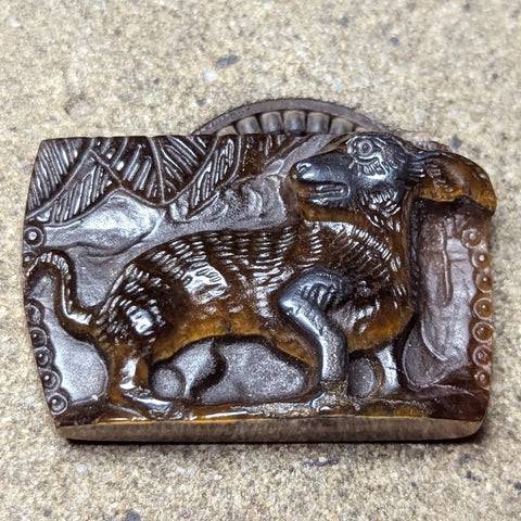 Tiger Eye "Dachshund" Carving~CRCRV106