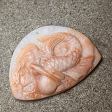 "Red Malachite" Mermaid Carving~CRCRV036