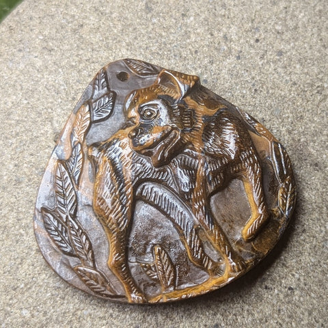 Tiger Eye "Best Friend" Carving~CRCRV107