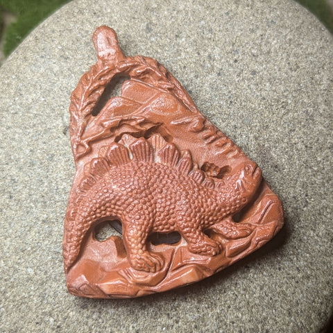 "Red Malachite" Stegosaurus Carving~CRCRV125