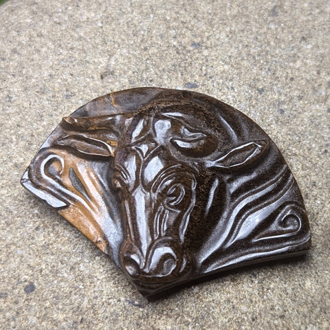 Tiger Eye "Ferdinand the Bull" Carving~CRCRV119