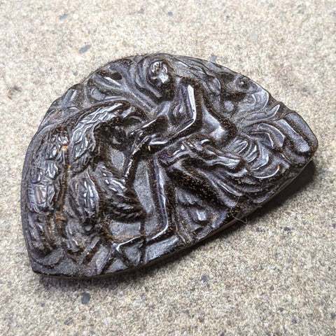 Tiger Eye "Eagle Shaman" Carving~CRCRV073