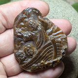 Tiger Eye "Fishers of Men" Carving~CRCRV104