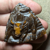 Tiger Eye "Running with the Bulls" Carving~CRCRV117