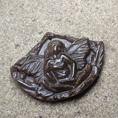 Tiger Eye "Fairy Meditation" Carving~CRCRV053