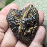 Tiger Eye "Bird & Berries" Carving~CRCRV020