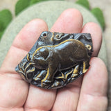 Tiger Eye "Playful Piggy" Carving~CRCRV143