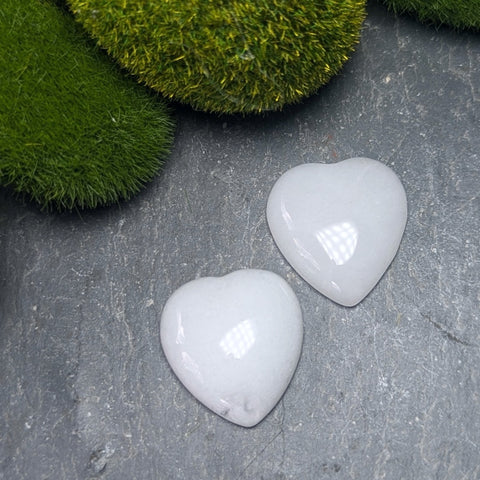 White Jade Heart Cabochon~CRWJDHCB