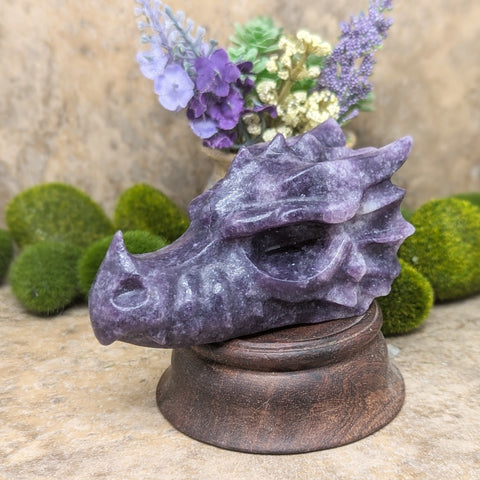 Lepidolite Dragon Skull~CRLLEPDS