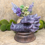 Lepidolite Dragon Skull~CRLLEPDS