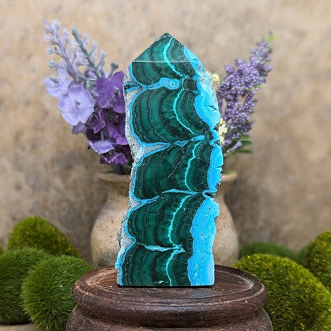 Malachite and Chrysocolla Tower~CRMALCH1