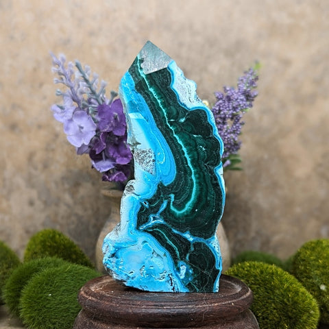 Malachite and Chrysocolla Tower~CRMALCH4