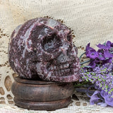 Purple Fluorite in Quartz Skull~CRPFQSK1