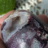 Purple Fluorite in Quartz Skull~CRPFQSK1