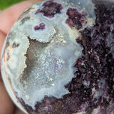 Purple Fluorite in Quartz Skull~CRPFQSK1