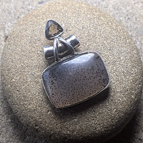 Montana Agate & Smoky Quartz Pendant~JSSMAG15