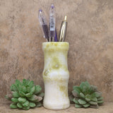 Serpentine in White Jade Bamboo Style Vase~CRSWJVS2