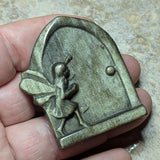 Gold Sheen Obsidian Fairy Door Carving~CRGSOFD1