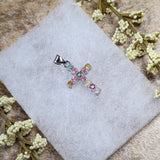 Faceted Mixed Tourmaline Cross Pendant~JMTSSP01