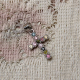 Faceted Mixed Tourmaline Cross Pendant~JMTSSP03