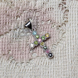 Faceted Mixed Tourmaline Cross Pendant~JMTSSP04
