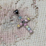 Faceted Mixed Tourmaline Cross Pendant~JMTSSP05