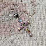 Faceted Mixed Tourmaline Cross Pendant~JMTSSP09
