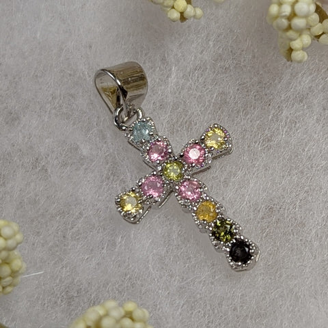 Faceted Mixed Tourmaline Pendant~JMTSSP10