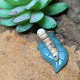 Lace Agate Caterpillar Carving~CRLACPC2