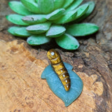 Tiger Eye Mini Caterpillar Carving~CRTIGCT2