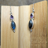 Labradorite & Amethyst Earrings~JSSLABAM