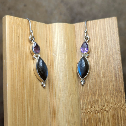 Labradorite & Amethyst Earrings~JSSLABAM